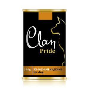 Клан/Clan Pride конс. корм для собак желудочки индейки 340гр*12 для собак