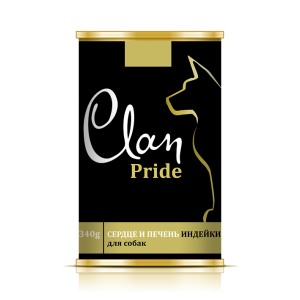 Клан/Clan Pride конс. корм для собак сердце и печень индейки 340гр*12 для собак