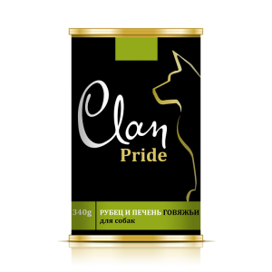 Клан/Clan Pride конс. корм для собак рубец и печень говяжья 340гр*12