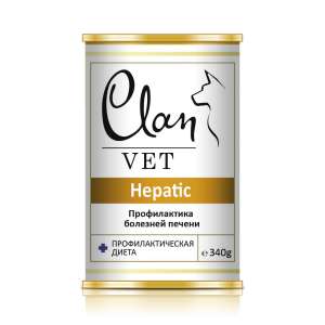 Клан/Clan Vet Hepatic конс. корм для собак профилактика болезней печени 340гр*12