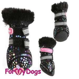 Сапожки для собак зимние черные/мультиколор цельнокроеные р3 (5*4*8см) Formydogs для собак