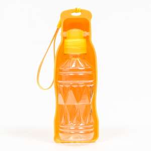 Поилка прогулочная с фигурной бутылкой 250мл желтая Пижон