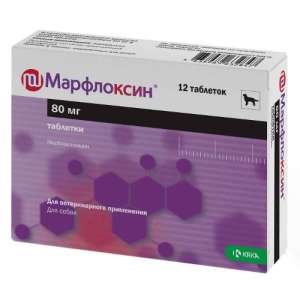 Марфлоксин 80мг 12таб для собак (при заб-х бакт. и микоплазм. этиол) для собак