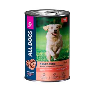 Олл Догс/All Dogs конс. корм для собак Тефтельки с говядиной в соусе 415гр*12