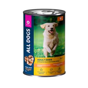 Олл Догс/All Dogs конс. корм для собак Тефтельки с индейкой в соусе 415гр*12 для собак