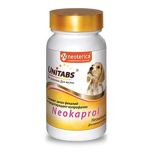 Юнитабс для собак Неокапрол 100таб /1таб-5кг/ (д/сниж. запаха фекалий и пред-ия капрофилии)*12