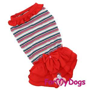 Платье для собак р16, спинка 33см Полоска красное Formydogs для собак
