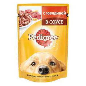 Педигри/Pedigree 85гр пауч корм для собак говядина в соусе *28