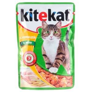 Китекет/Kitekat пауч корм для кошек курица/желе 85гр*28