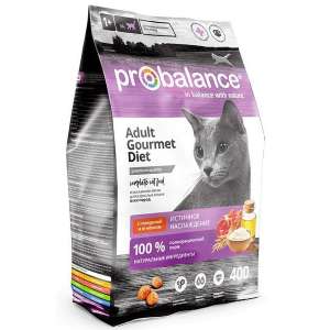 Пробаланс/Probalance Gourmet Diet корм для кошек Говядина/Ягненок 400гр