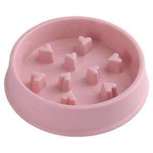 Миска для медленного поедания круглая Heart 21*4,5см розовая 400мл PetStandArt для собак