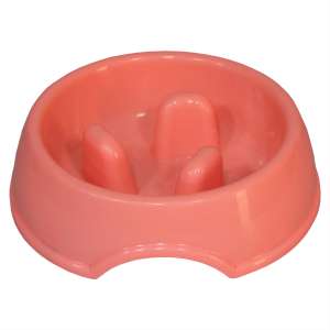 Миска для медленного поедания круглая Teeth розовая 300мл PetStandArt для собак