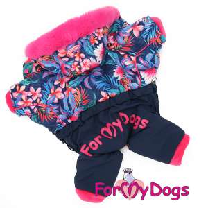 Комбинезон утепленный для собак р12 спинка 27см розовый/фиолет для девочек Formydogs для собак