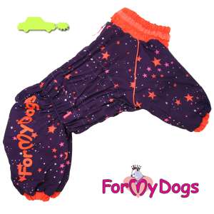 Комбинезон утепленный для собак рА3 спинка 40см Звезды фиолет/оранж для девочек Formydogs