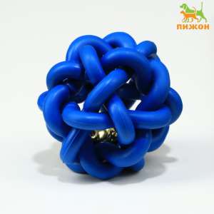 Игрушка для собак Молекула резиновая с бубенчиком синяя 4см Пижон