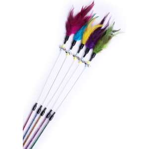 Игрушка для кошек дразнилка- удочка с перьями 60см ZX881805 LION