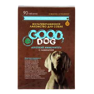 Гуд Дог мультив. лакомство для собак "Крепкий иммунитет" с ламинарией 90таб*6 для собак