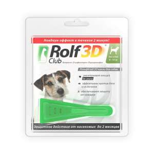 Рольф Клуб 3D капли для собак от 4-10кг (от блох,клещей,вшей,власоедов,насекомых)фипронил*60