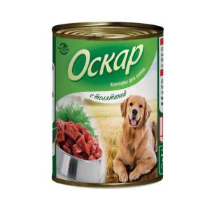 Оскар конс корм для собак Телятина 350г*20 для собак