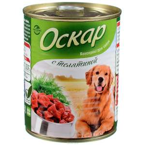 Оскар конс корм для собак Телятина 750г*9 для собак