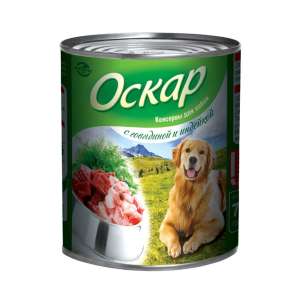 Оскар конс корм для собак Говядина и Индейка 750г*9 для собак