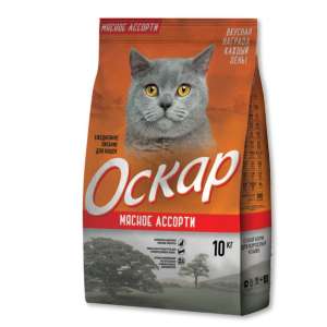 Оскар корм для кошек Мясное ассорти 10кг*1
