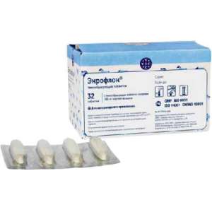 Энрофлон таблетки для  внутриматочного введения пенообразующие 1таб/32 *4 для с/х животных