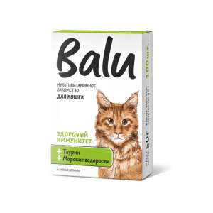 Балу/Balu лакомство мультивит. для кошек Здоровый иммунитет с таурином и морскими водорослями 100т*5