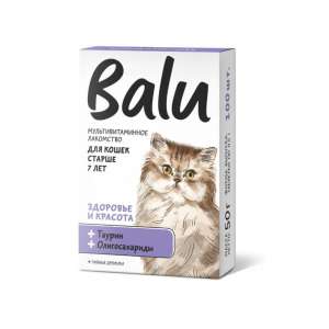 Балу/Balu лакомство мультивит. для кошек 7+ Здоровье и Красота с таурином и олигосахаридом 100таб*5