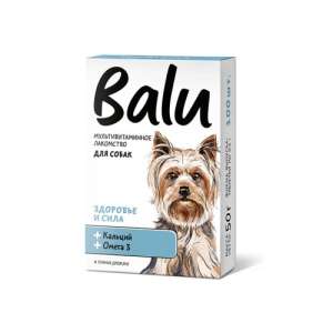 Балу/Balu лакомство мультивит. для собак Здоровье и Сила с кальцием и омега 3, 100таб*5