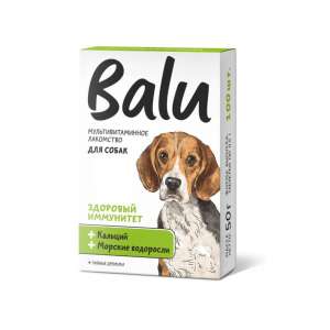 Балу/Balu лакомство мультивит. для собак Здоровый иммунитет с кальцием и морскими водорослями 100т*5