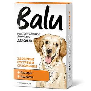 Балу/Balu лакомство мультивит. для собак Здоровые суставы и сухожилия с кальцием и коллагеном 100т*5
