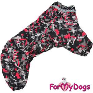 Комбинезон утепленный для собак для девочек рС2 спинка 60см серый/розовый Formydogs для собак