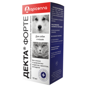 Декта Форте ушные капли 10 мл (лечение ушной чесотки, осложненной отитом, демодекоза) *50  для собак