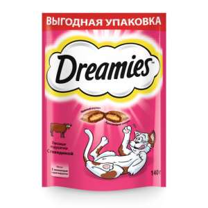 Дримс/Dreamies 140гр лакомство для кошек с говядиной*12