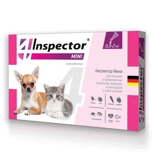 Инспектор на холку для котят и щенков 0,5-2кг 1пип (от блох, клещей, нематод, дироф.)*40 с 3недель