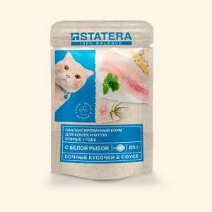 Статера/Statera пауч корм для кошек Рыба в соусе 85гр*25