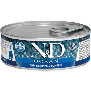 Фармина/Farmina конс. N&D Ocean корм для котят Треска, тунец с креветками и тыквой 70гр 