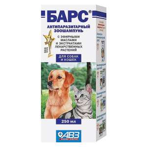 Шампунь Барс для кошек и собак инсектицидный  250мл*18 для собак