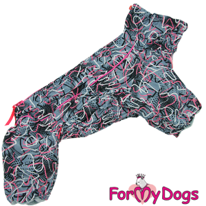 Комбинезон утепленный для собак для девочек р16 спинка 36см серо-розовый Formydogs