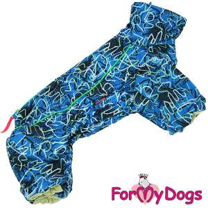 Комбинезон утепленный для собак для мальчиков р12 спинка 27см синий/зеленый Formydogs для собак