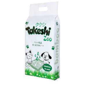 Пеленки гелевые Такеши/TAKESHI ZOO бамбуковые, с липучками 60*60 (в уп.10 шт.)*20