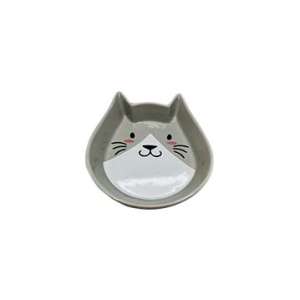 Миска керамическая серая в форме мордочки кошки 15*13*3,5см 180мл Уют для собак