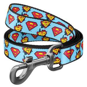 Поводок для собак нейлоновый регулируемый Супермен 15мм*122см WauDog Коллар/Collar для собак