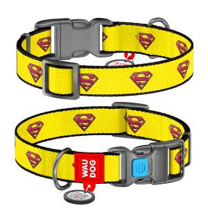 Ошейник для собак нейлоновый Супермен2 пластиковый фастекс 20мм*24-40см WauDog Коллар/Collar