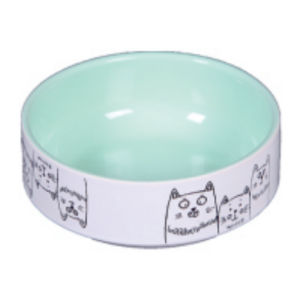 Миска керамическая 3 кота зеленый 0,38л 12,5см Joy