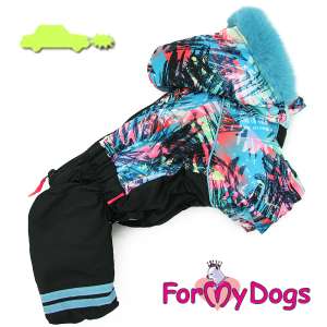 Комбинезон утепленный для собак р18 спинка 36см черно/голубой для мальчиков Formydogs для собак
