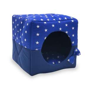 Дом Звезды р.М 40*40*40см синий квадратный ZooTrend для собак