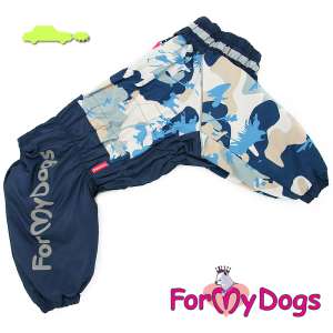 Комбинезон утепленный для собак для мальчиков рС1 спинка 55см синий-серый Formydogs