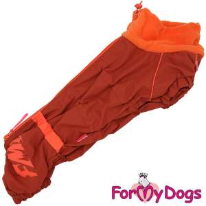 Комбинезон утепленный для собак для девочек рТМ2 спинка 39см коричневый/оранж Formydogs